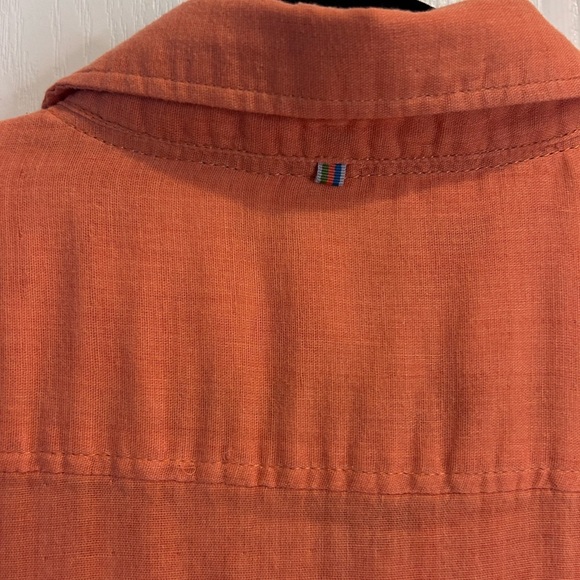 🔥”Margaritaville” Men’s Orange Casual Button Down Short Sleeved Shirt w/ Pockets - Picture 4 of 11